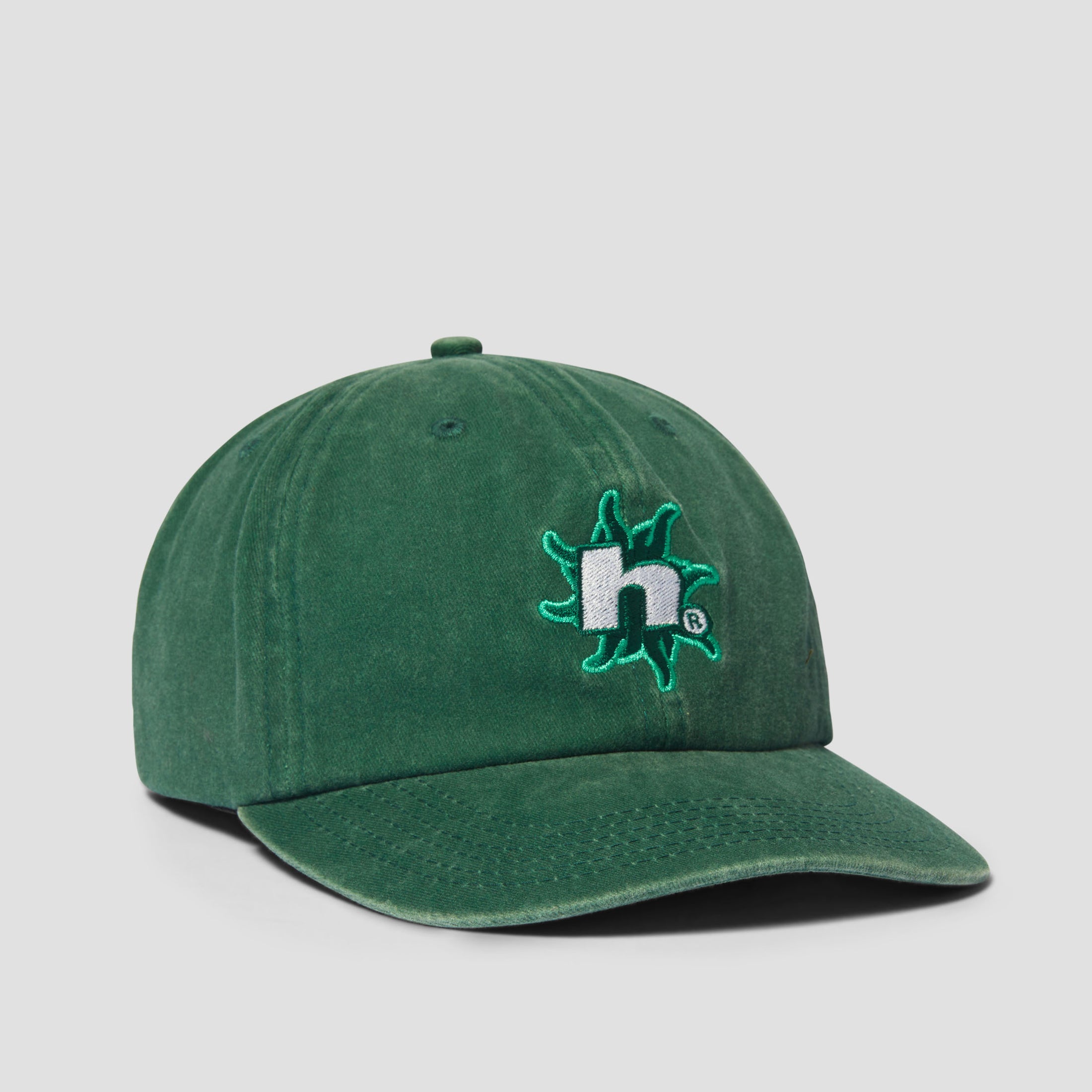 HUF Sol Denim 6 Panel CV Washed Hat Forest Green