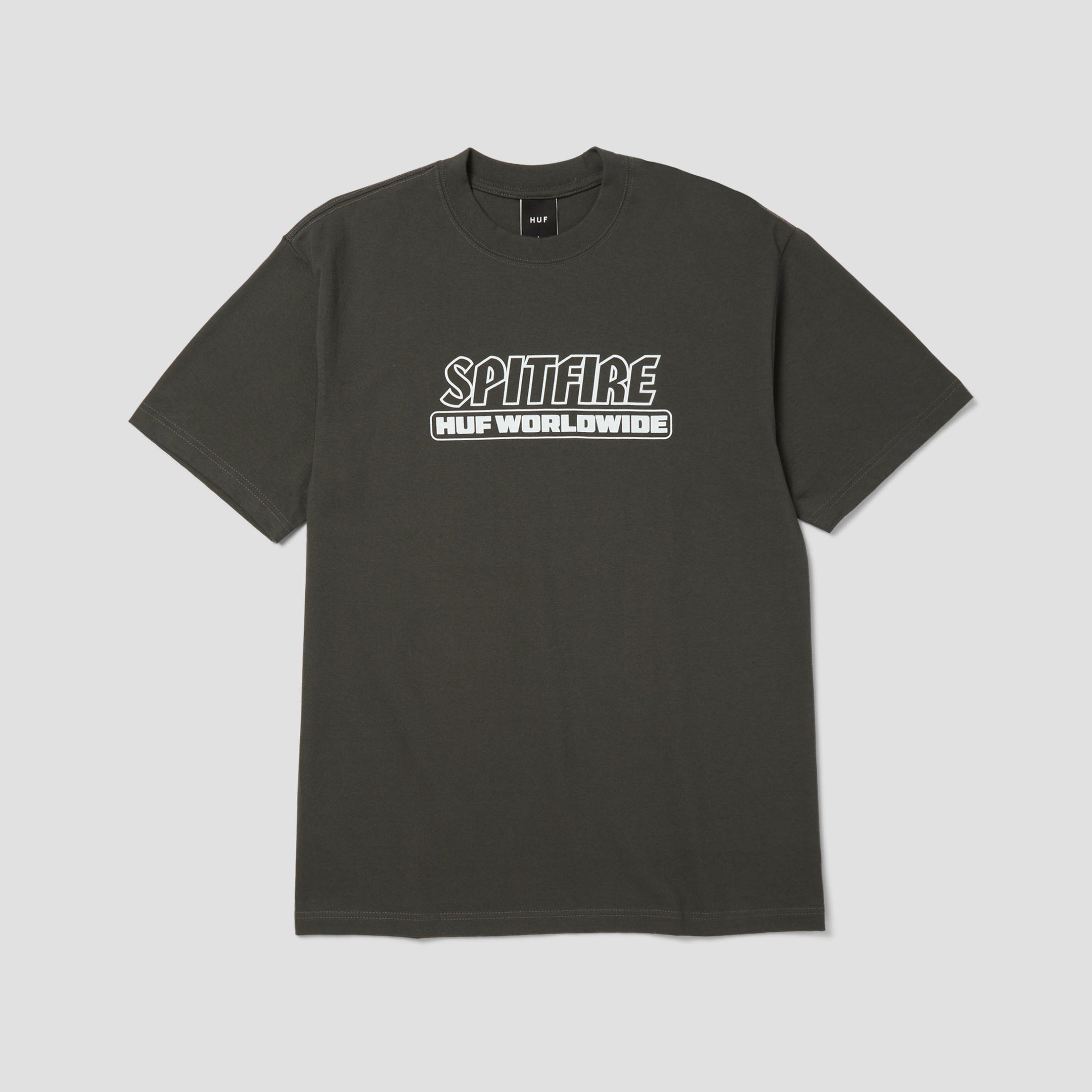 HUF x Spitfire Burn Heavyweight T-Shirt Washed Black