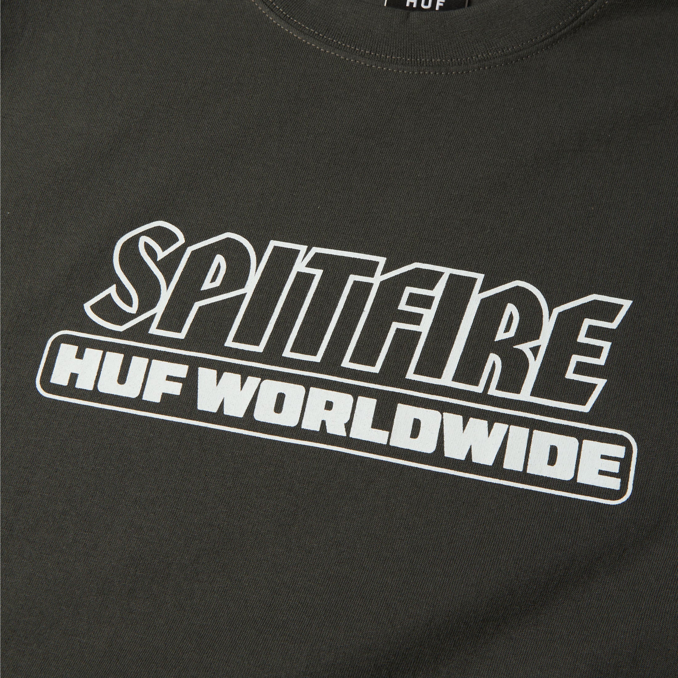 HUF x Spitfire Burn Heavyweight T-Shirt Washed Black