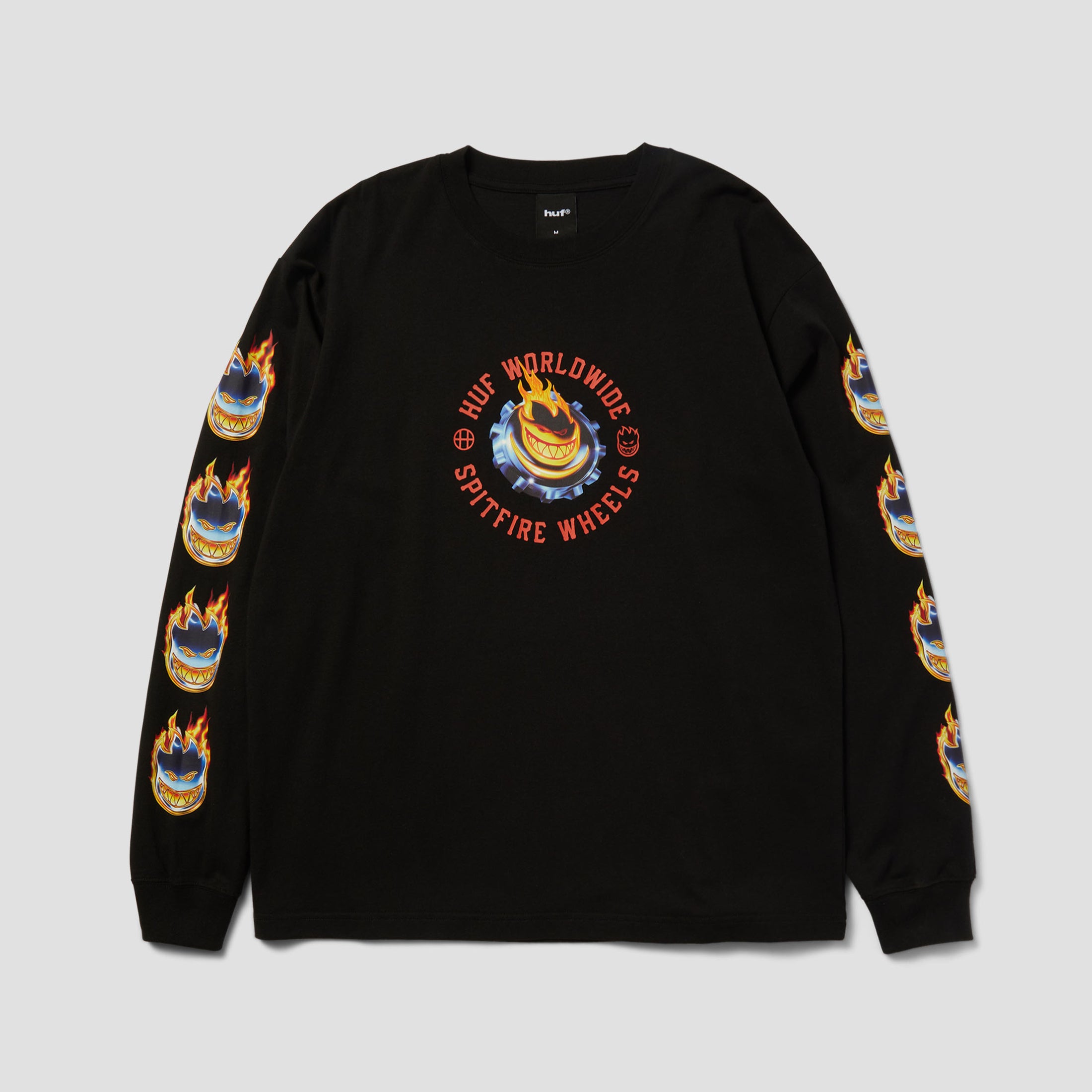 HUF x Spitfire Chrome Head Longsleeve T-Shirt Black