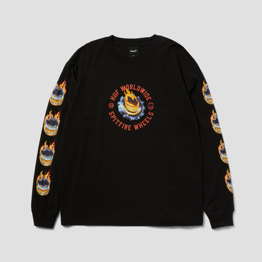 HUF x Spitfire Chrome Head Longsleeve T-Shirt Black