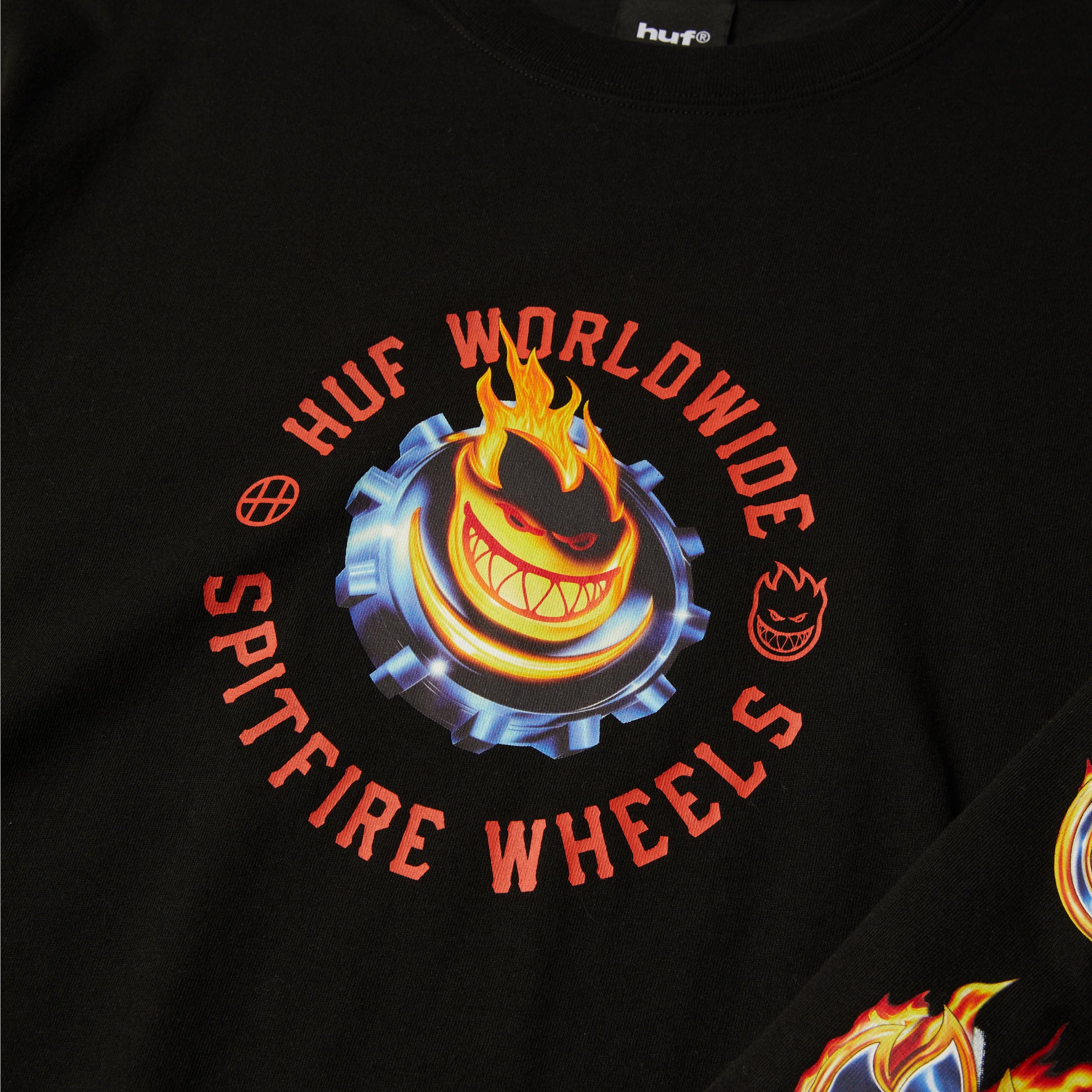 HUF x Spitfire Chrome Head Longsleeve T-Shirt Black
