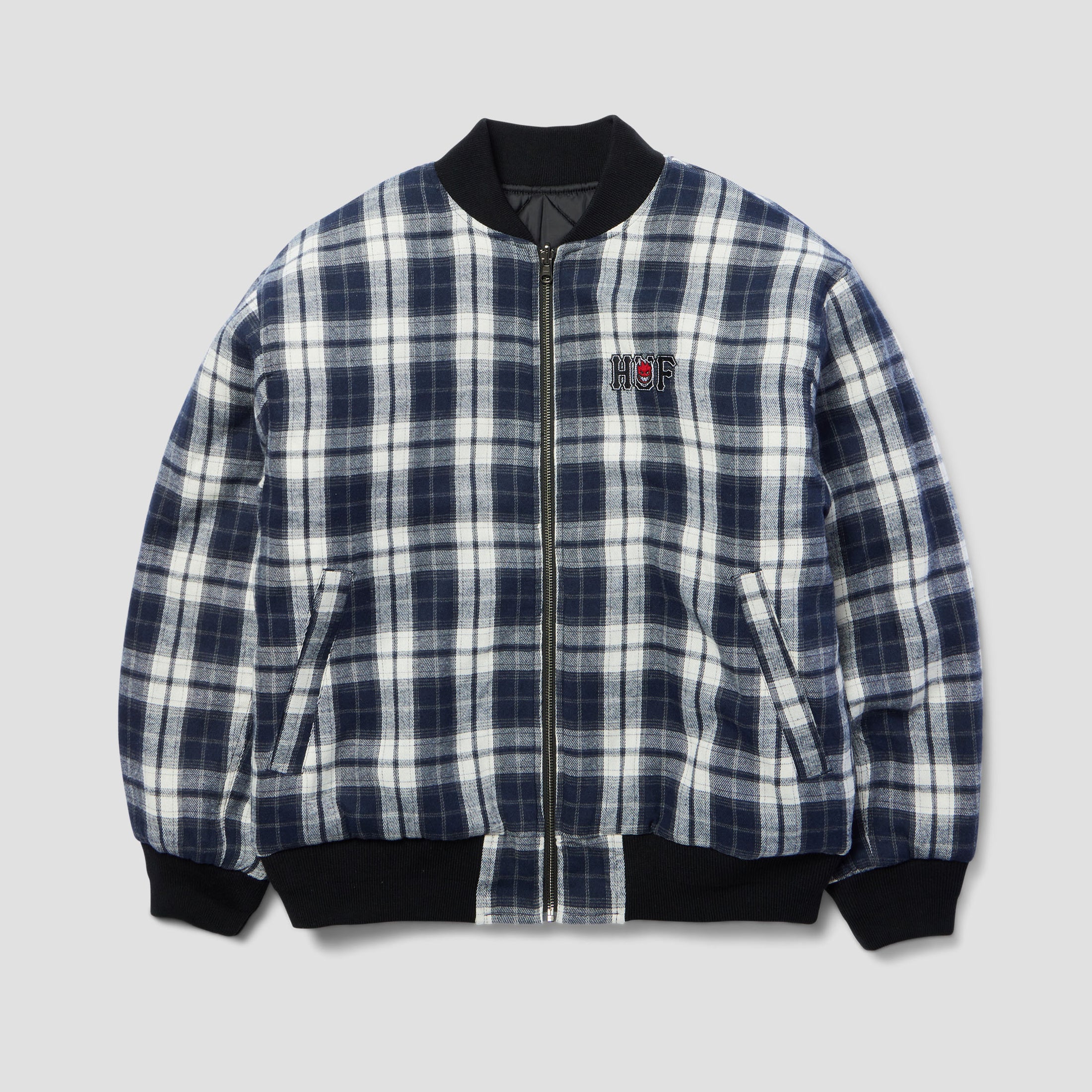 HUF x Spitfire Reversible Plaid Jacket Navy / Black