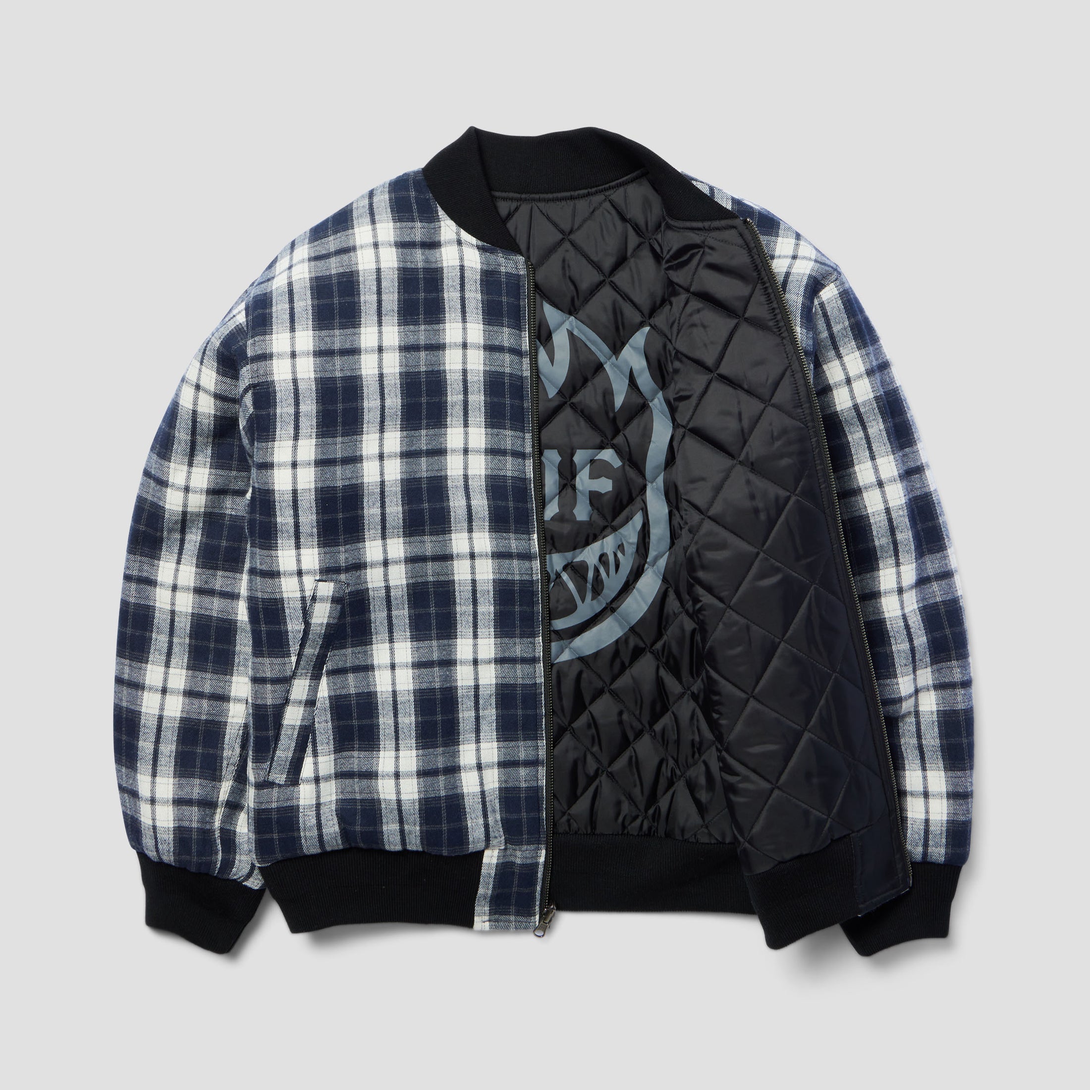 HUF x Spitfire Reversible Plaid Jacket Navy / Black