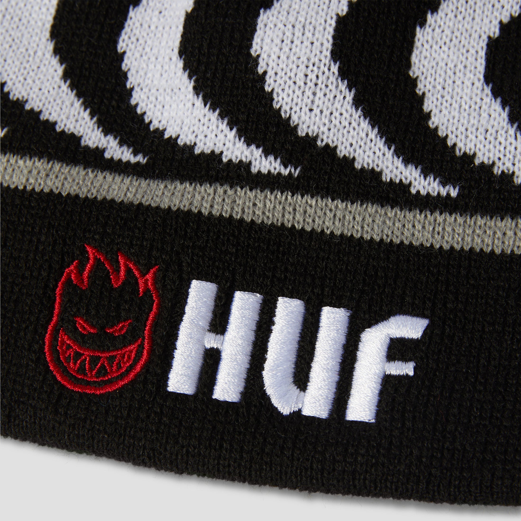 HUF x Spitfire Skull Beanie Black