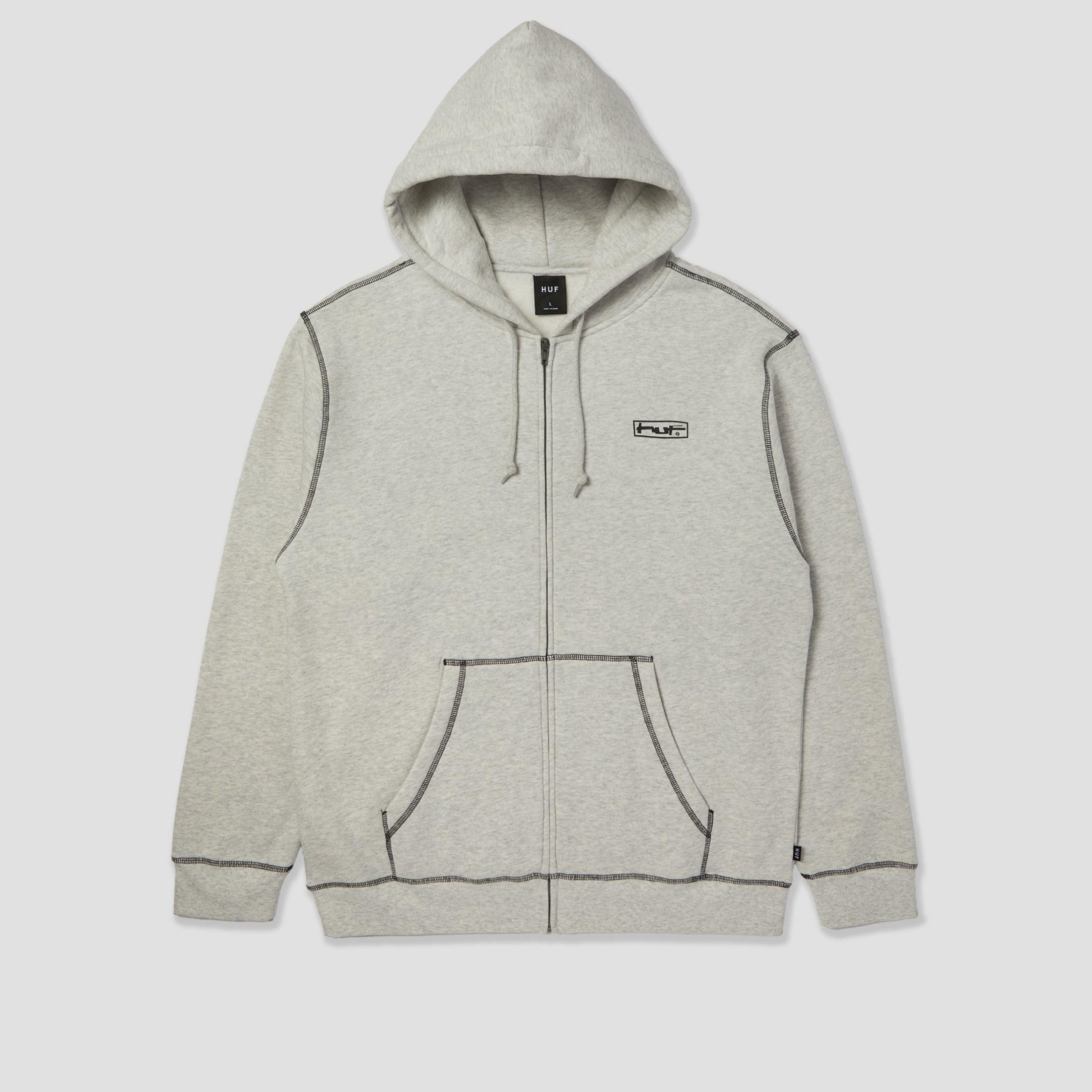 HUF Stretch Zip Hood Ash