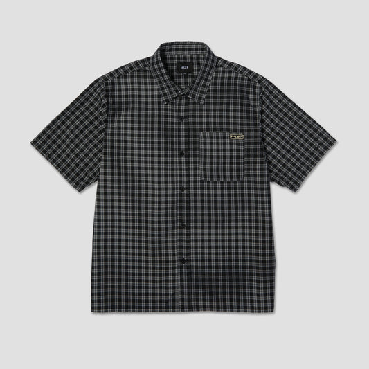 HUF Stretch Micro Plaid Shortsleeve Shirt Black