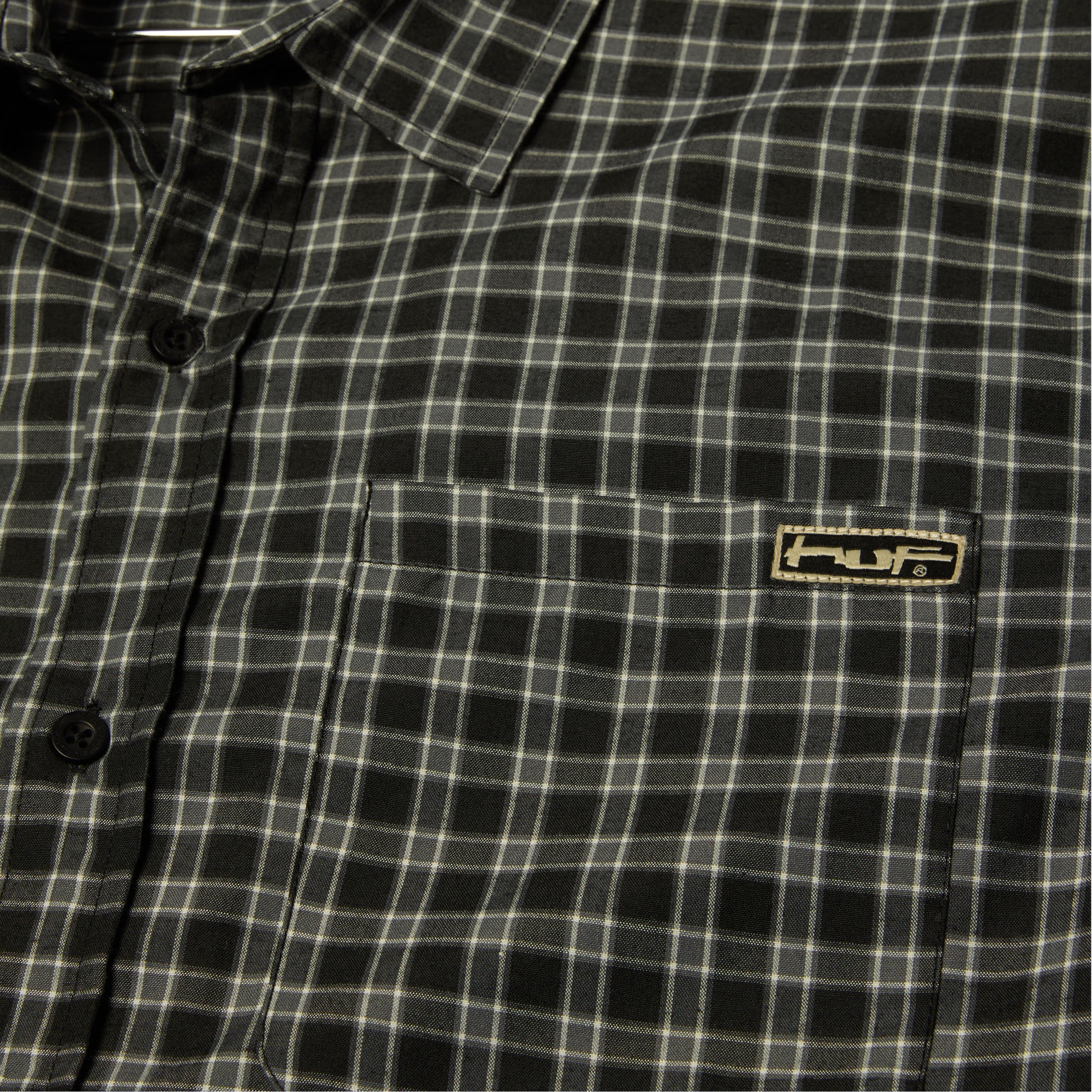 HUF Stretch Micro Plaid Shortsleeve Shirt Black