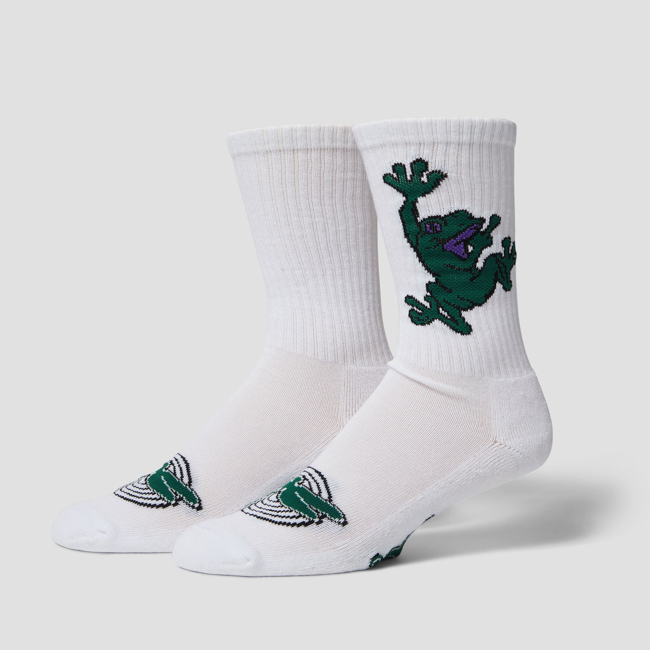 HUF Stuck On You Crew Sock White