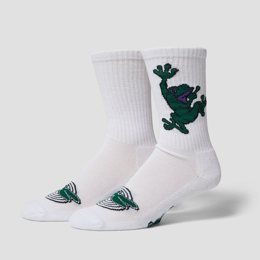 HUF Stuck On You Crew Sock White