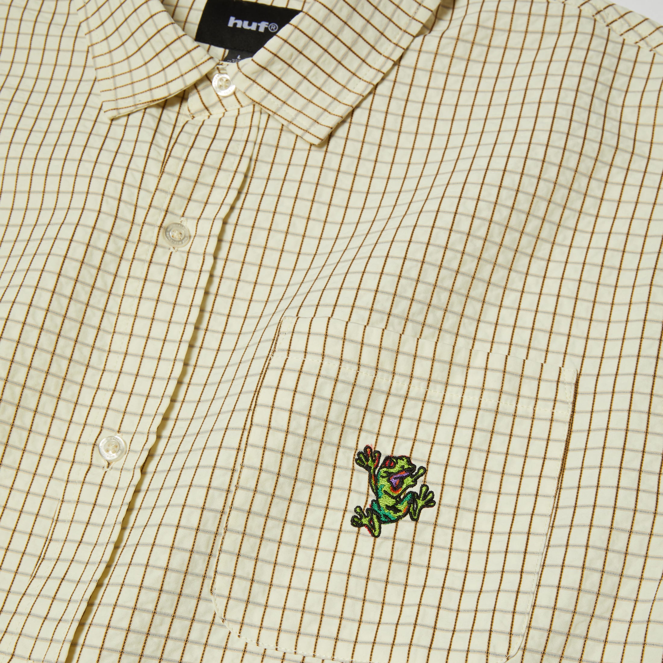 HUF Stuck On You Shortsleeve Plaid Shirt Natural