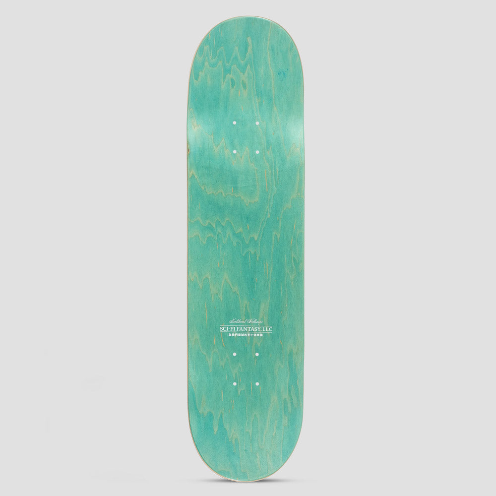 Sci-Fi Fantasy 8.5 Neoliberal Hellscape Skateboard Deck Blue
