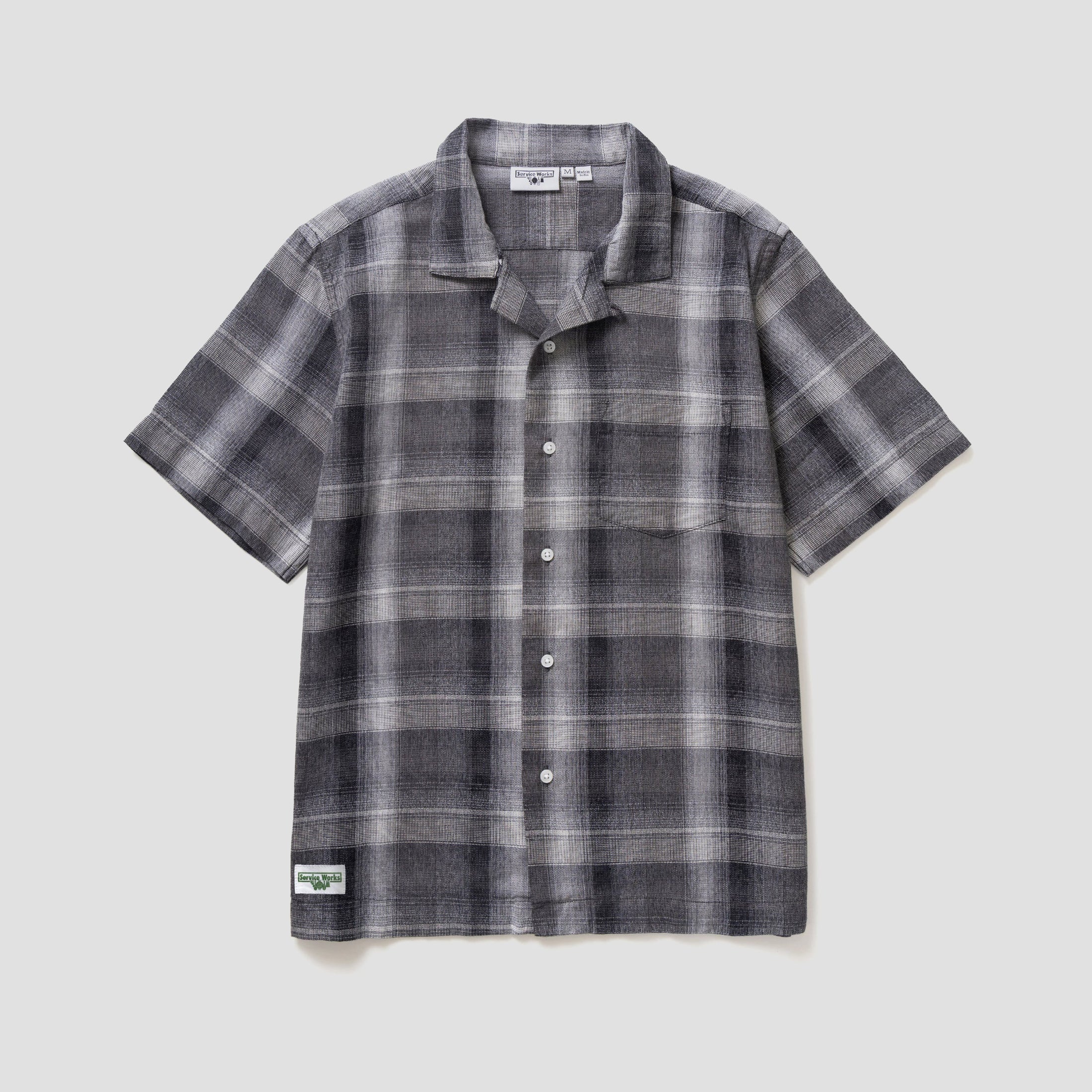 Service Works Plaid Resort Shirt Black