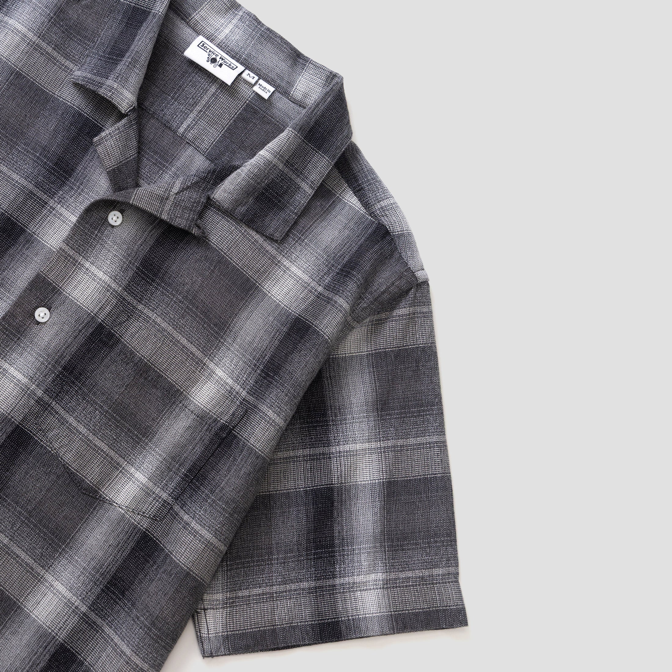 Service Works Plaid Resort Shirt Black