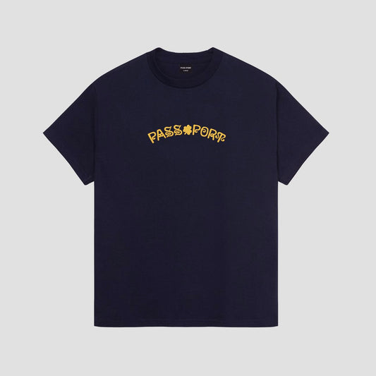 Passport Sham Embroidery T-Shirt Navy