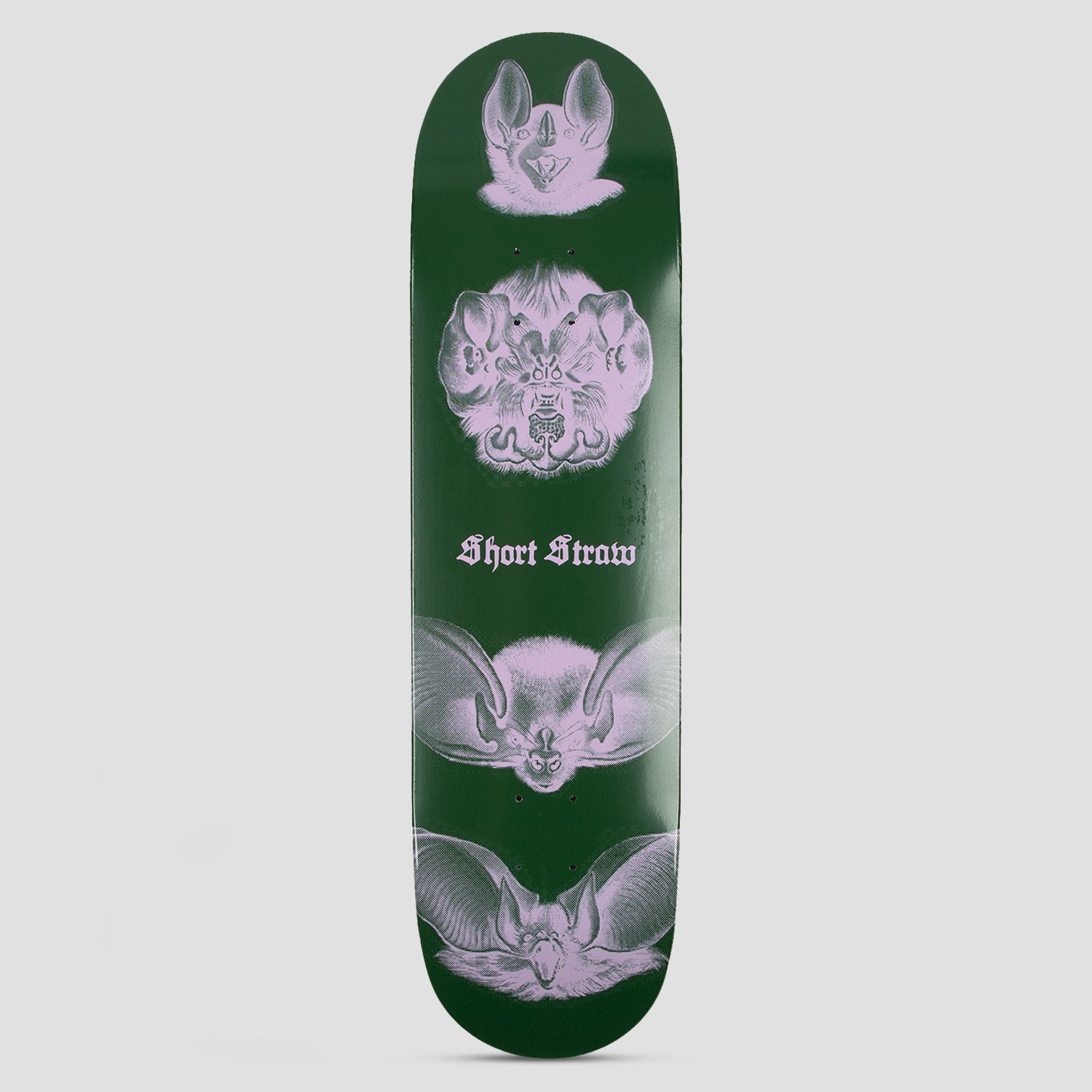 Short Straw 8.0 Bat High Concave Skateboard Deck Green / Pink