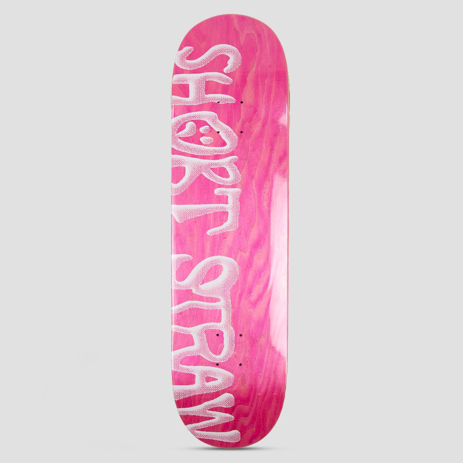 Short Straw 8.375 Warped Medium Concave Skateboard Deck Pink / White