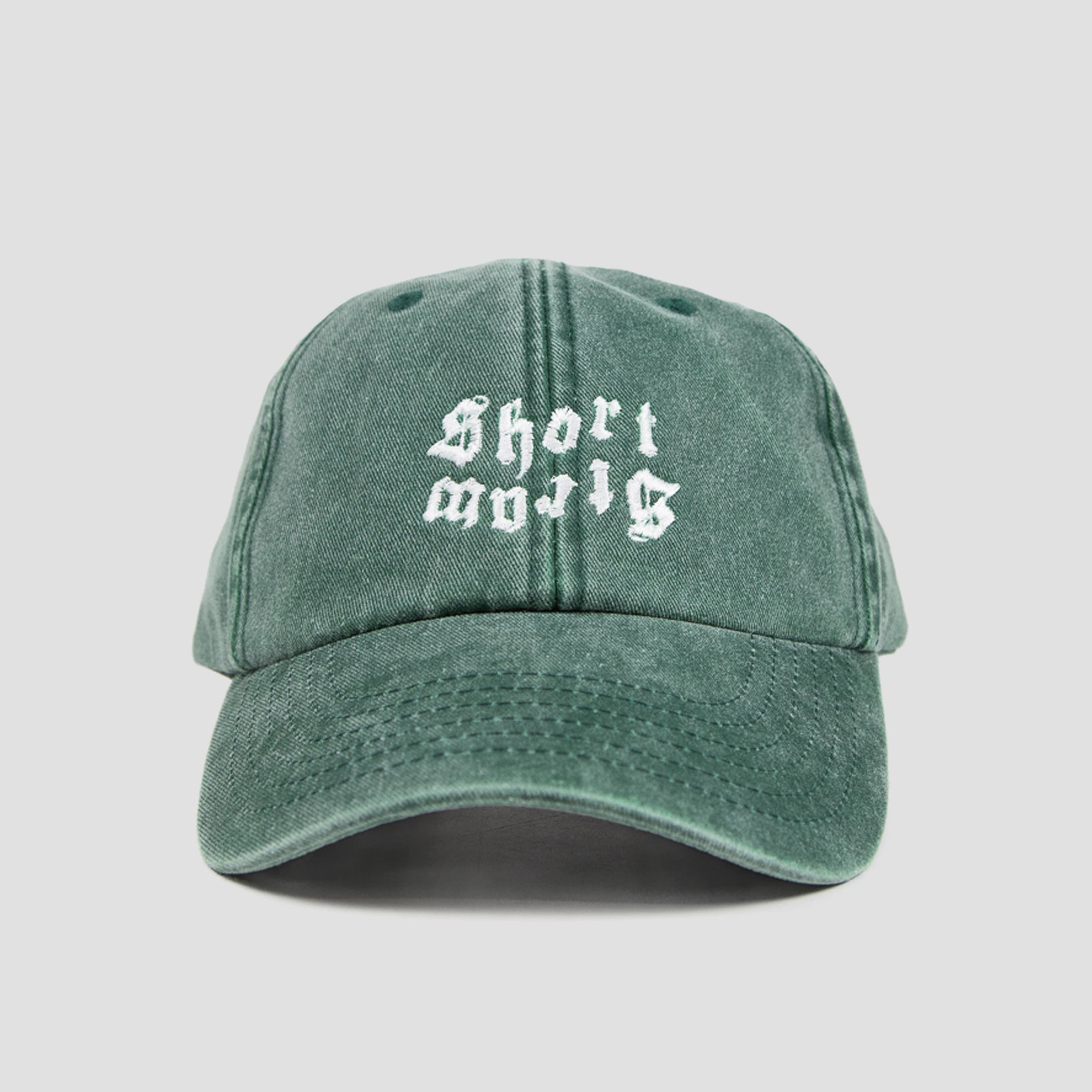Short Straw Embroidered Bat Cap Green