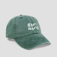 Load image into Gallery viewer, Short Straw Embroidered Bat Cap Green
