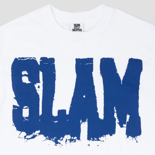 Slam City Skates College T-Shirt White / Blue