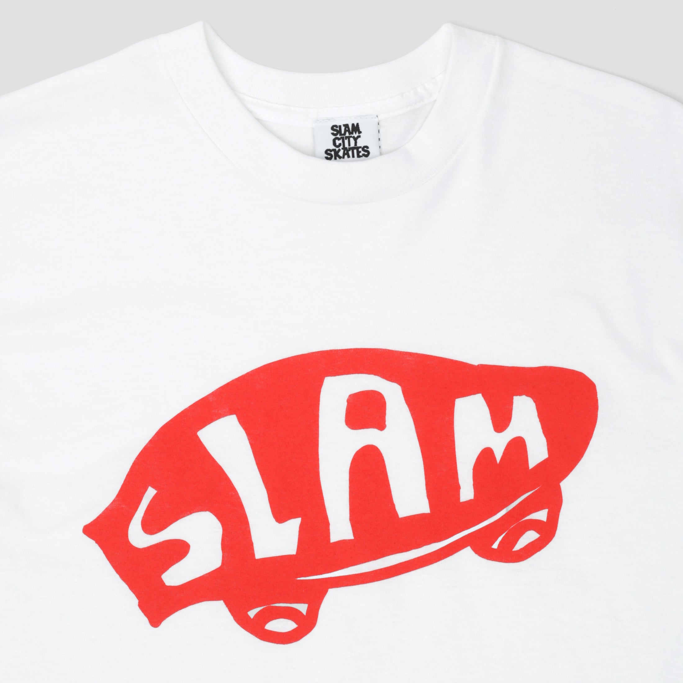 Slam City Skates From a Skate Shop T-Shirt White / Red