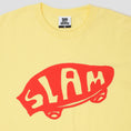 Load image into Gallery viewer, Slam City Skates From a Skate Shop T-Shirt Yellow / Red
