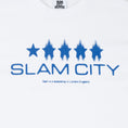 Load image into Gallery viewer, Slam City Skates Review T-Shirt White / Blue
