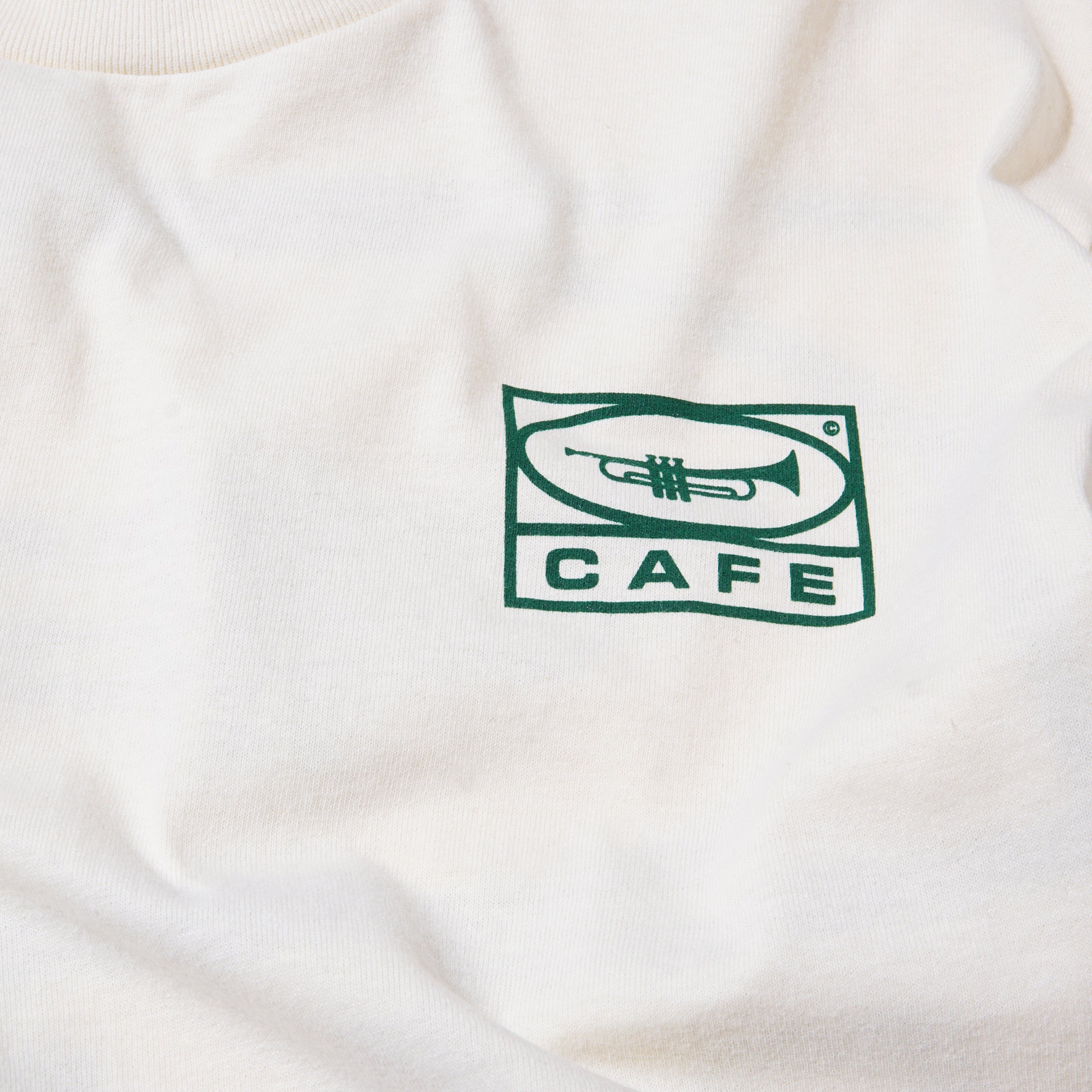 Skateboard Cafe 45 T-Shirt Cream / Forest Green