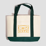 Skateboard Cafe 45 Tote Bag Cream / Forest Green