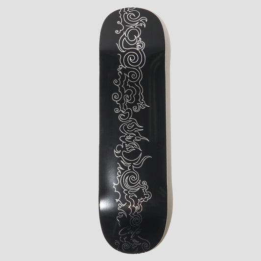 Skateboard Cafe 8.375 C2 Shape Clouds Skateboard Deck Black / Silver Foil