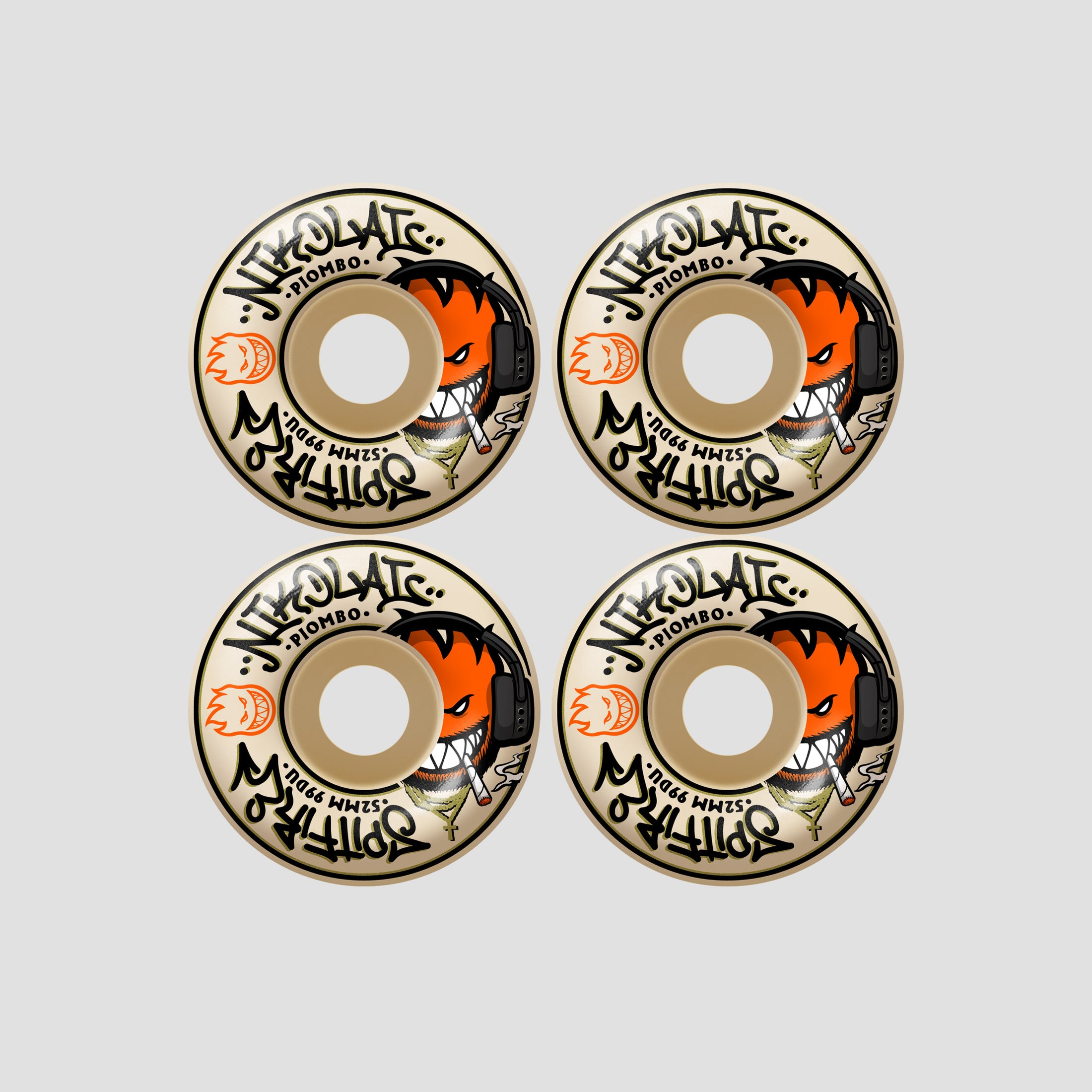 Spitfire 52mm F4 99 Nikolai Pro Edition Classic Skateboard Wheels Natural