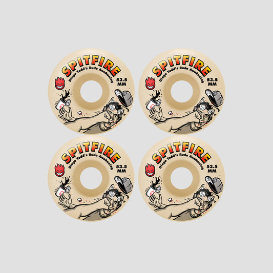 Spitfire 53.5mm F4 99 Diego Rude Awakening Classic Skateboard Wheels Natural