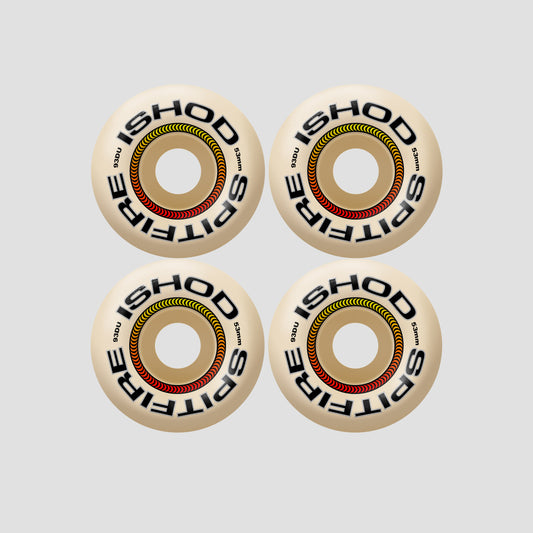 Spitfire 53mm F4 93 Ishod Lock-In Classic Skateboard Wheels Natural
