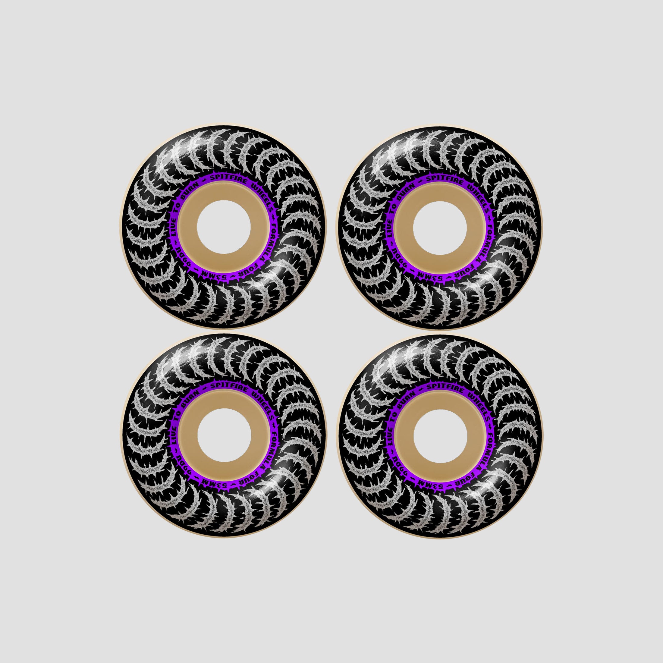 Spitfire 53mm F4 99 Deathmask II Classic Skateboard Wheels Natural