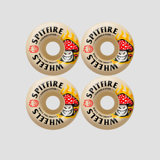Spitfire 53mm Shroom Bighead F4 99 Classic Full Skateboard Wheels Natural