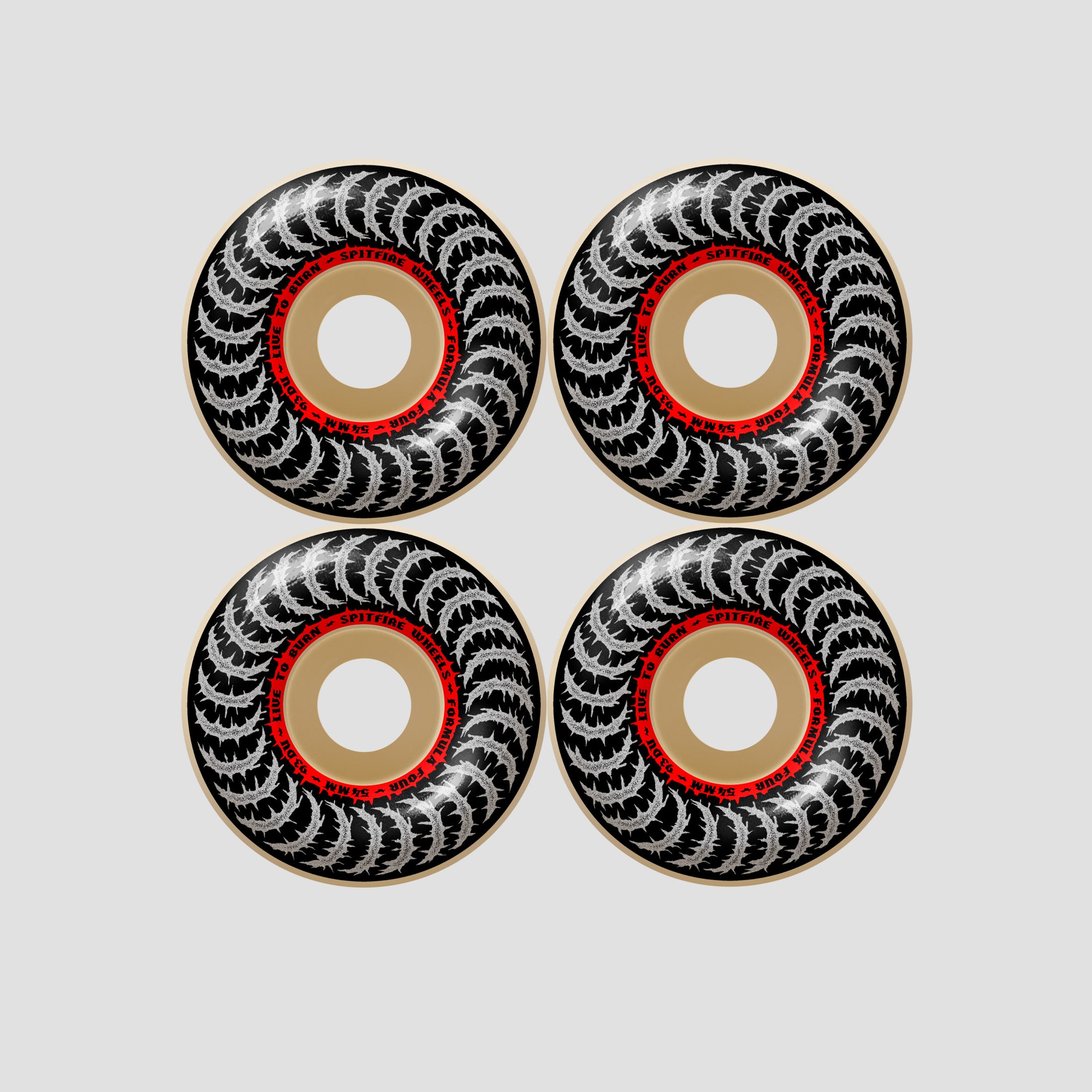 Spitfire 54mm F4 93 Deathmask II Classic Skateboard Wheels Natural
