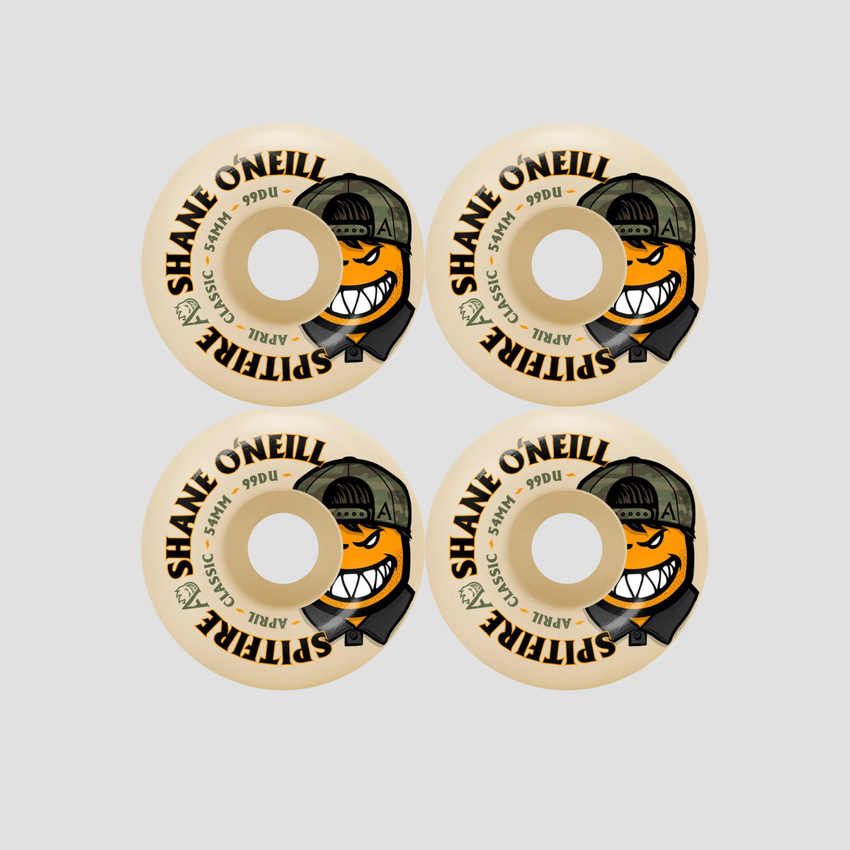 Spitfire 54mm F4 99 SF x April Shane O'Neill Classic Skateboard Wheels Natural