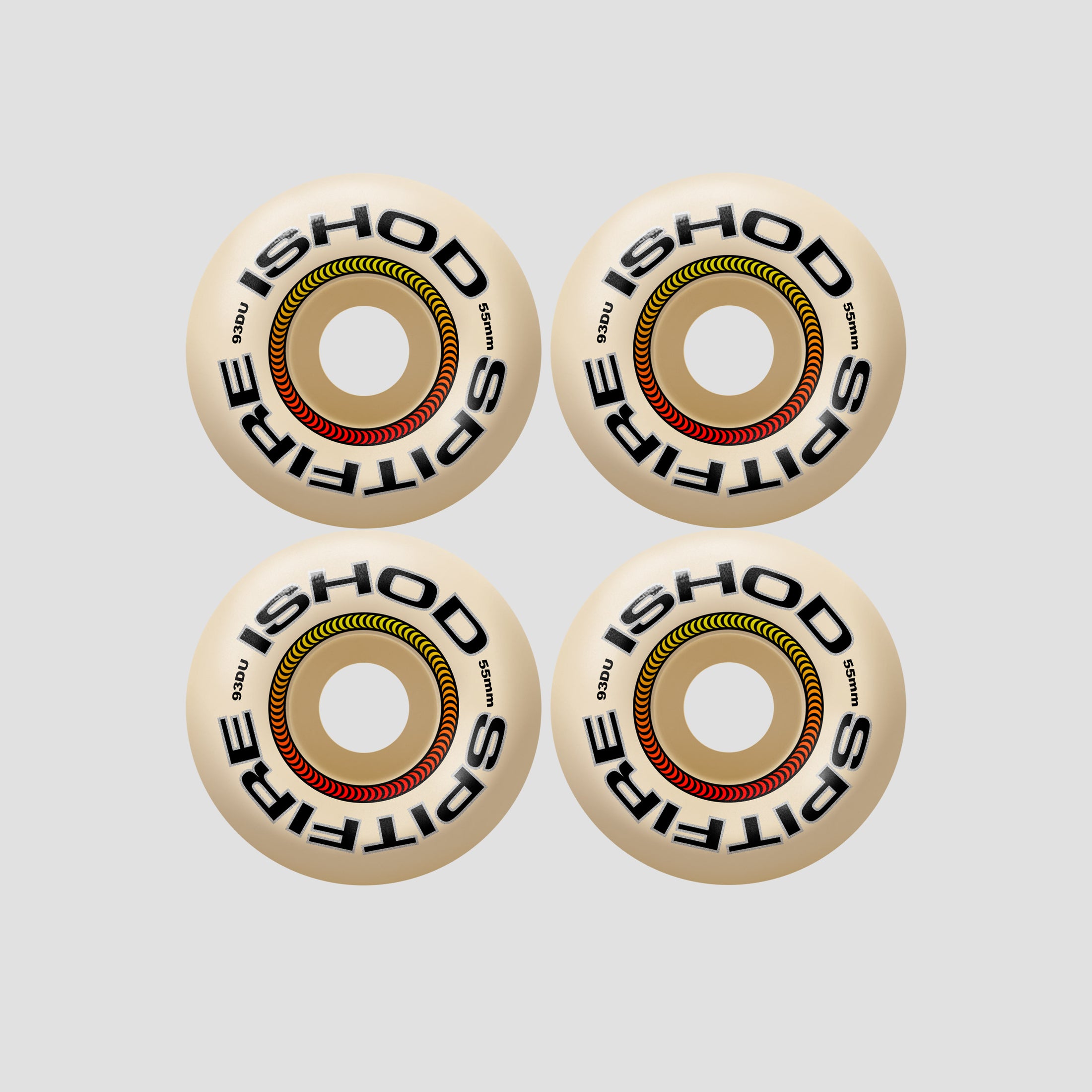 Spitfire 55mm F4 93 Ishod Lock-In Classic Skateboard Wheels Natural
