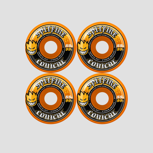 Spitfire 55mm F4 99 Team Conical Skateboard Wheels Orange