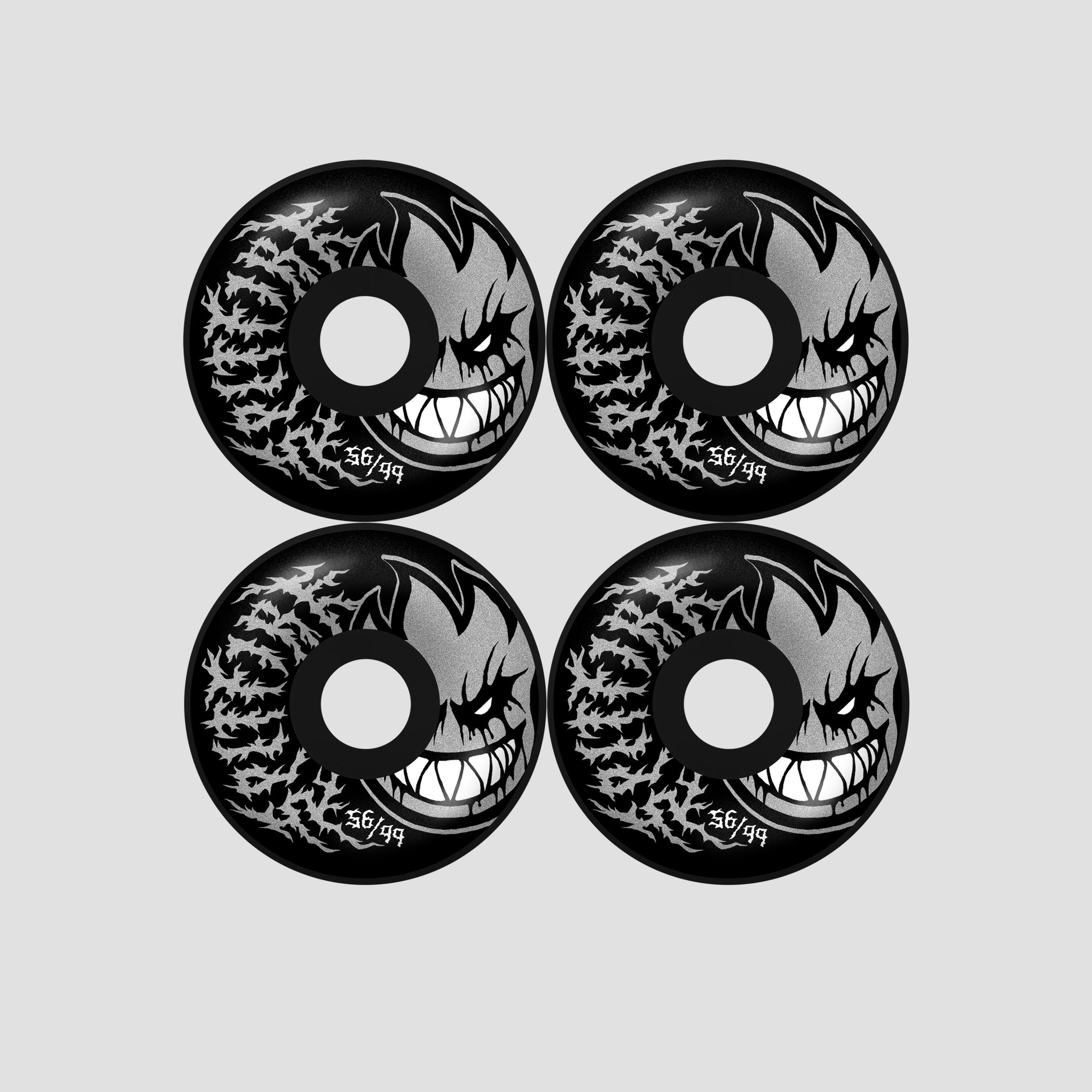 Spitfire 56mm F4 99 Deathmask II Bighead Radial Full Skateboard Wheels Black