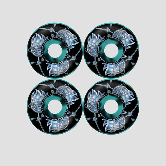 Spitfire 56mm F4 99 SF x April Bighead Rose Radial Skateboard Wheels Black / Blue Swirl