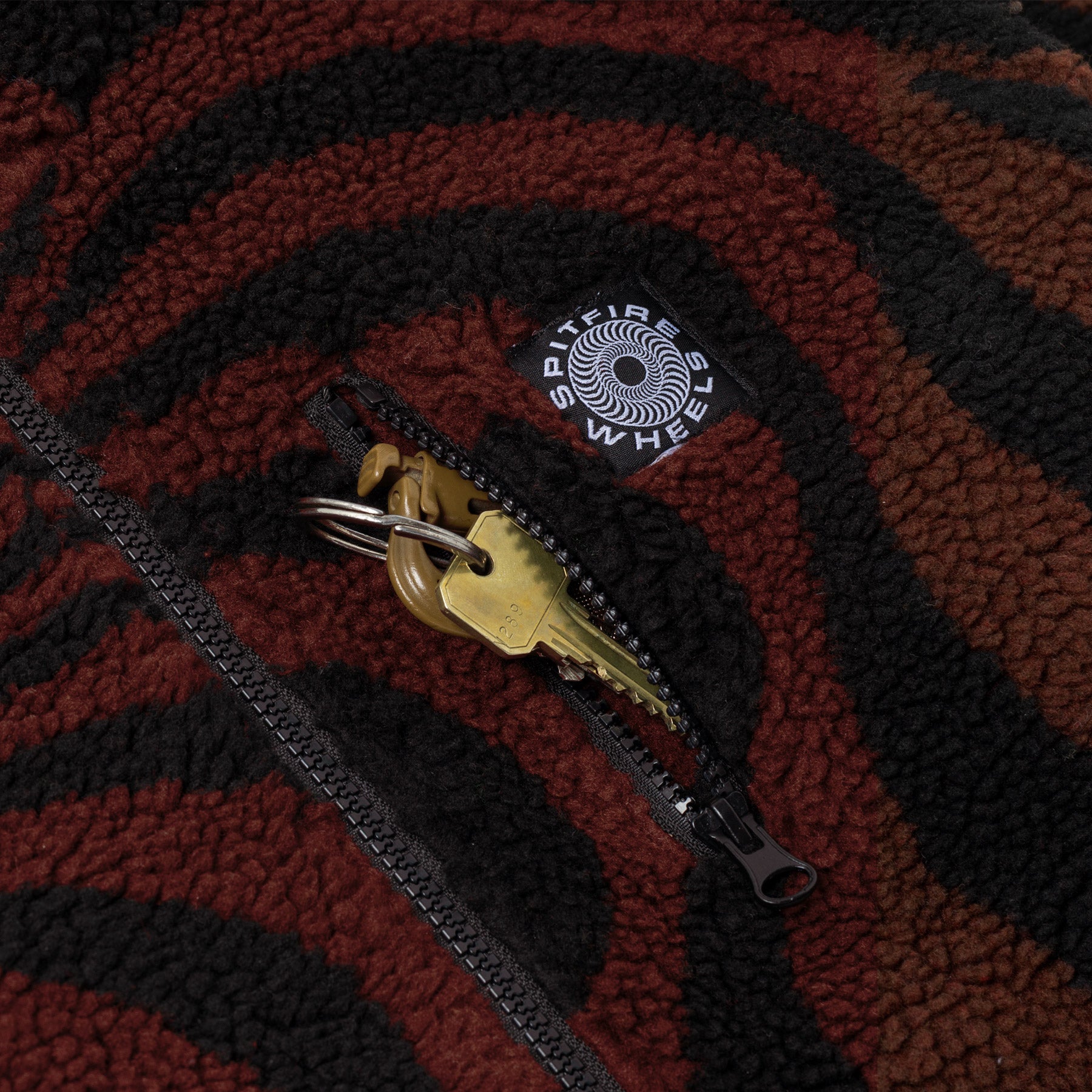 Spitfire Classic 87 Swirl Fleece Jacket Black / Dark Red