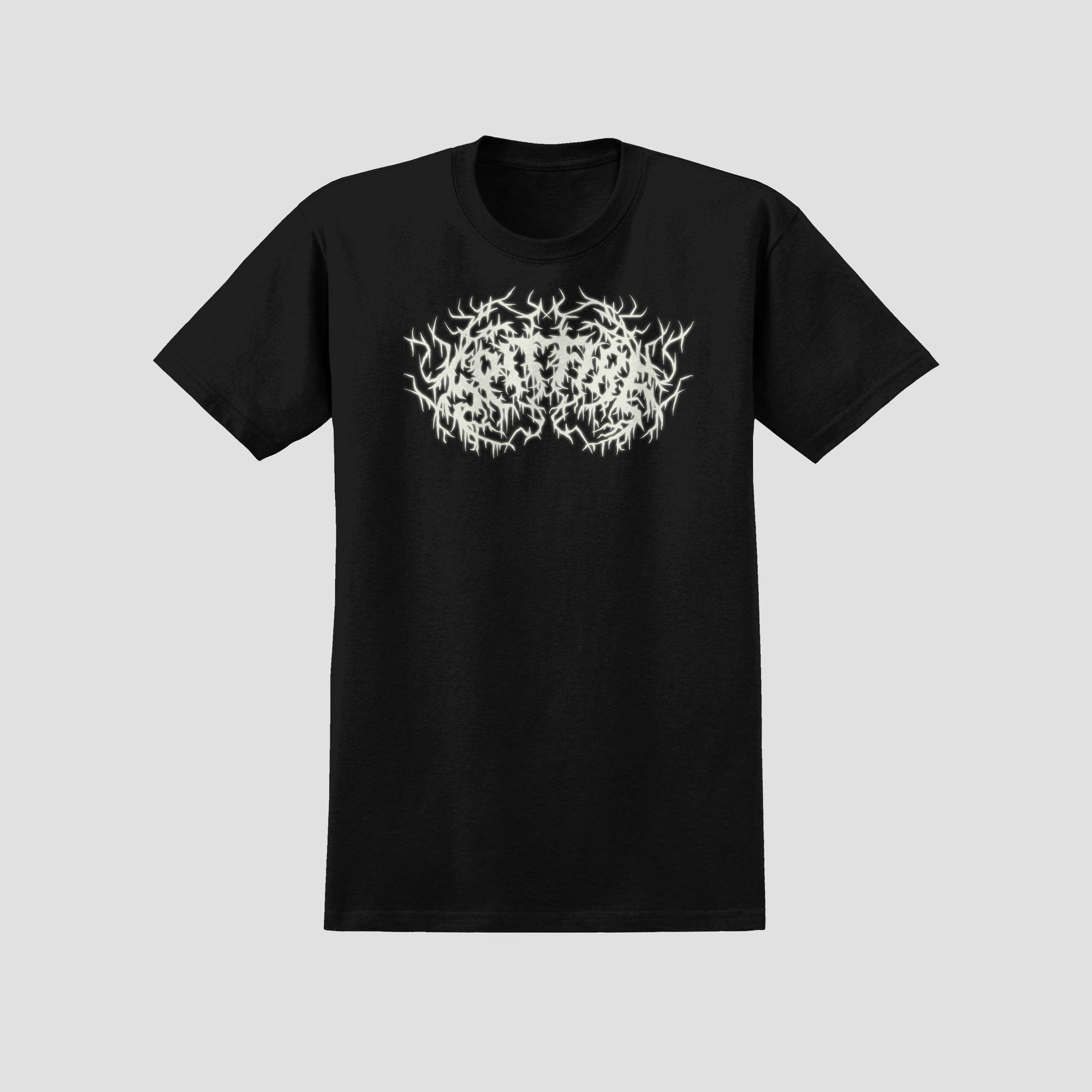 Spitfire Deathmask Script Glow Print T-Shirt Black