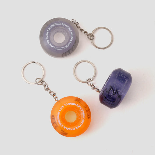 Spitfire Key Chain Wheels Sapphire Assorted Graphics