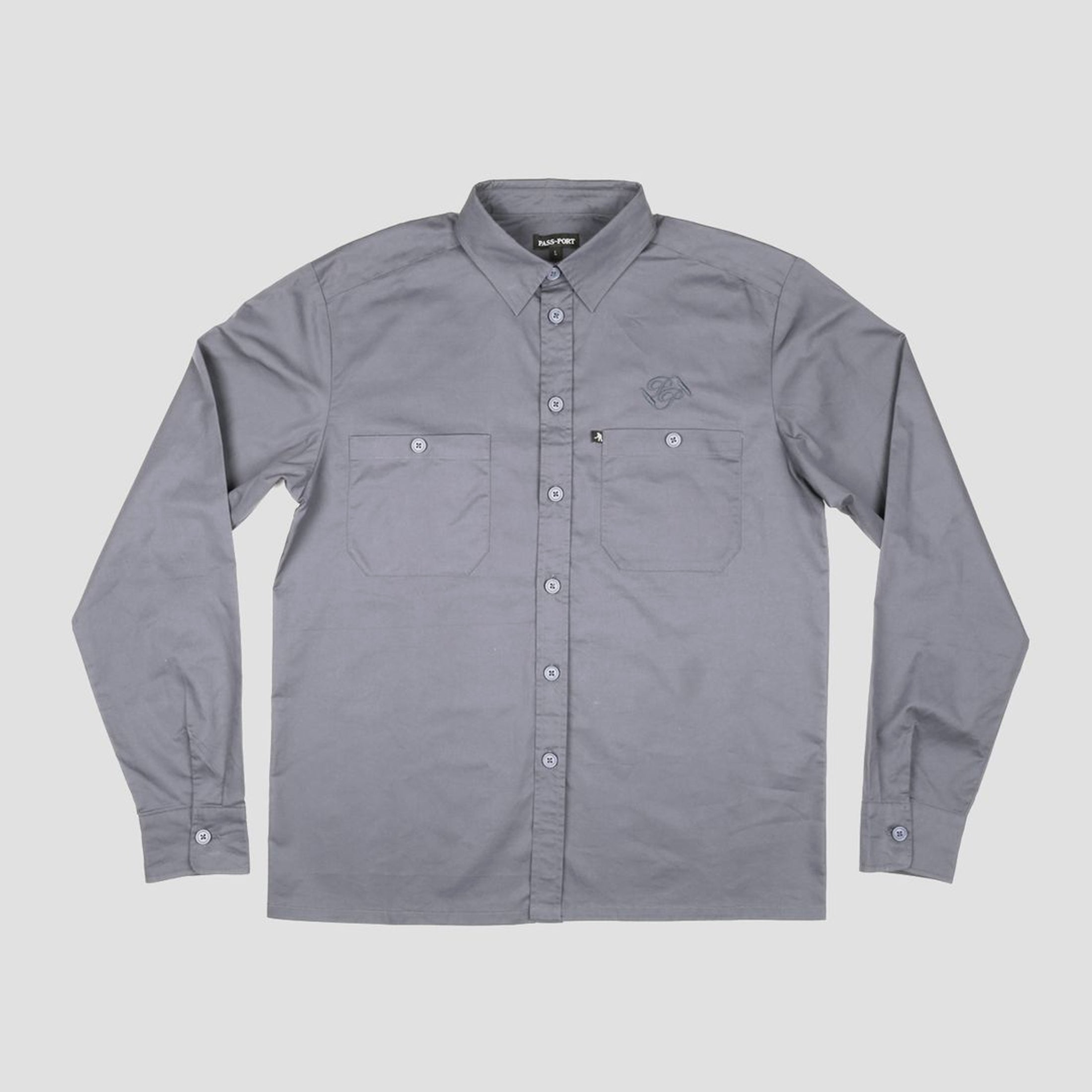 Passport Workers Banner Longsleeve Shirt Steel Grey