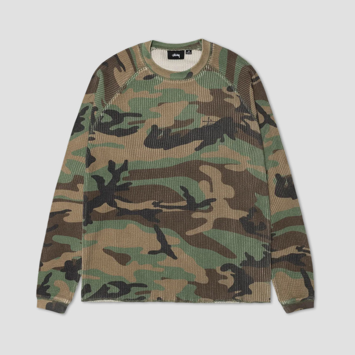 Stussy Raglan Thermal Basic Stock Longsleeve Woodland Camo
