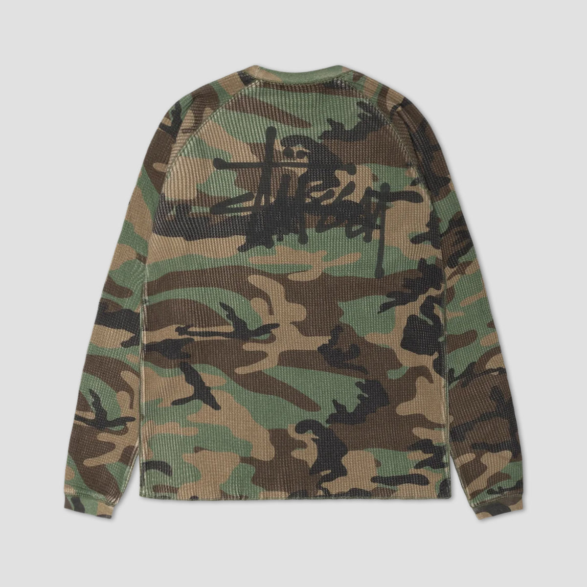 Stussy Raglan Thermal Basic Stock Longsleeve Woodland Camo