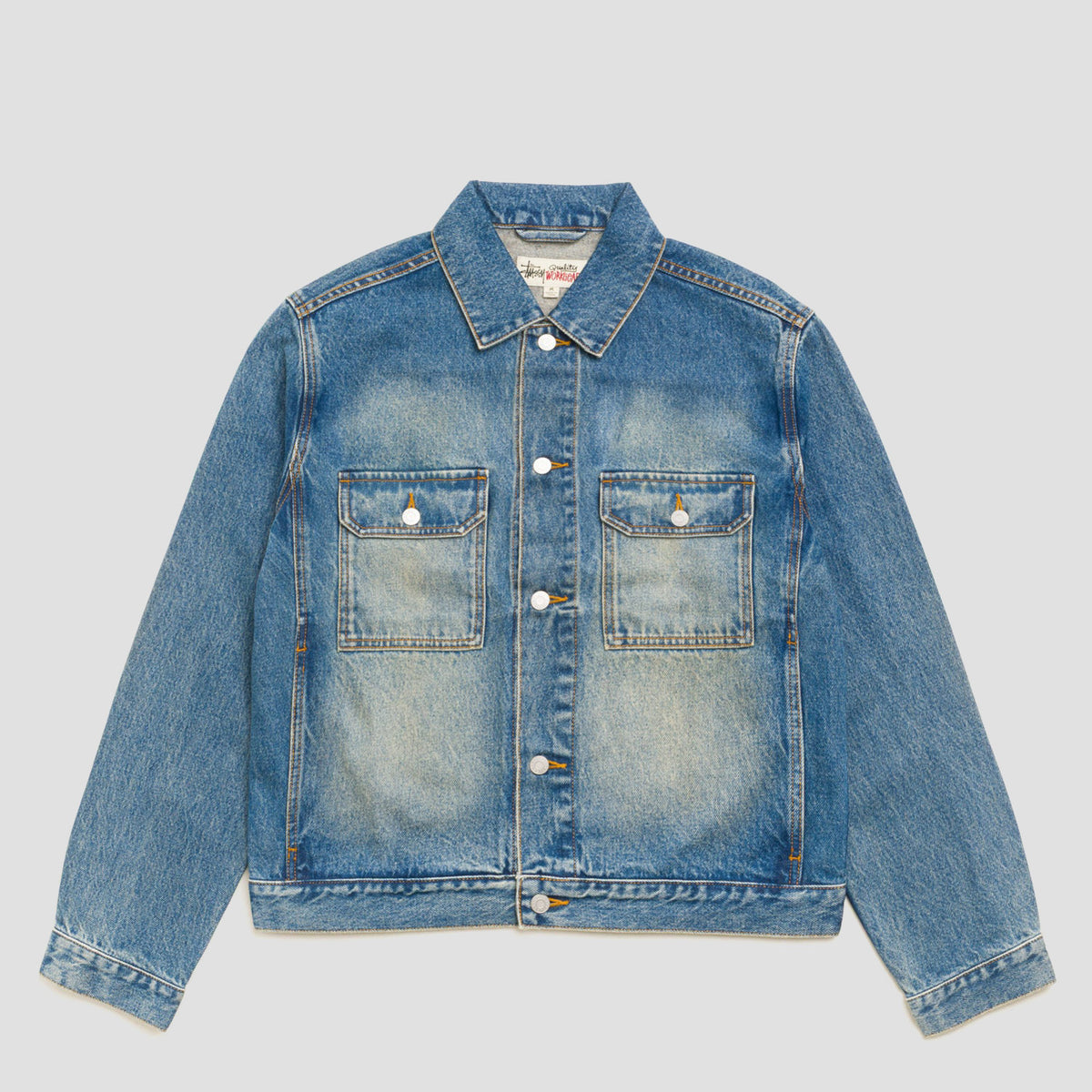 Stussy Trucker Denim Jacket Dark Wash Indigo