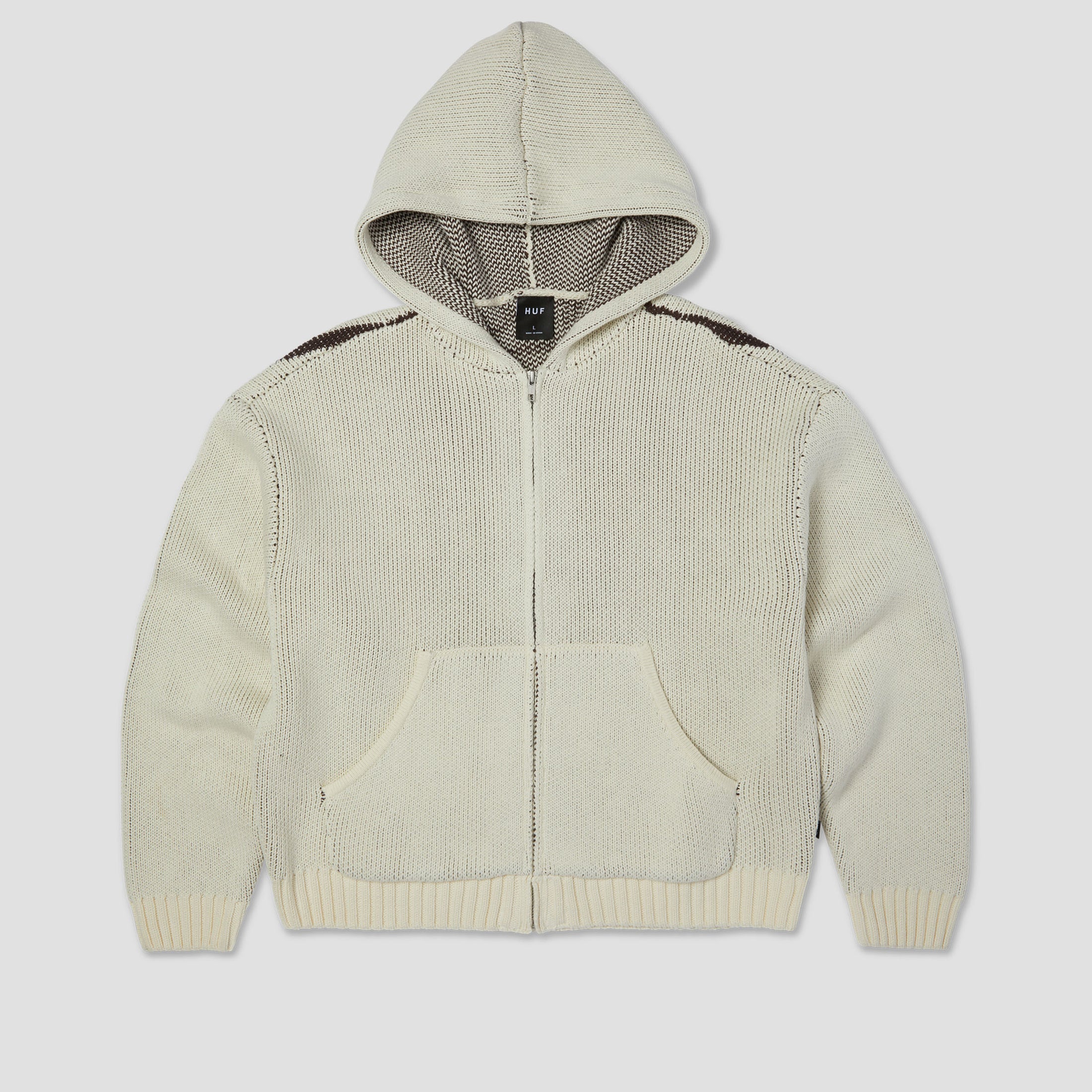 HUF Token Zip Hooded Sweater Crew Bleach