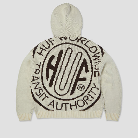 HUF Token Zip Hooded Sweater Crew Bleach